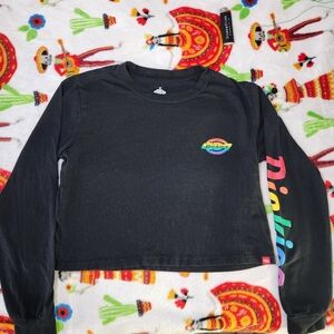Dickies Black Crewneck Tee with White Logo Print